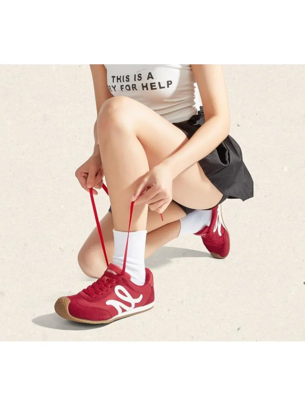 Women's Red Faux Leather Comfortable Classic Casual Thin Sole Walking Sneakers